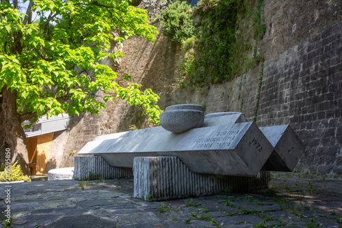 Fotografie Yugoslav partisan war memorial monument to the liberators of Jajce city in Bosni