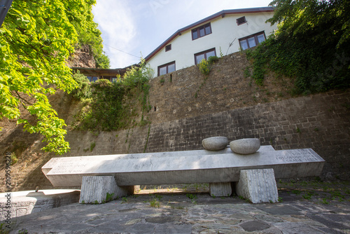 Photography Yugoslav partisan war memorial monument to the liberators of Jajce city in Bosni