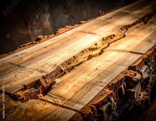 Rough hewn timber wood texture with deep saw blade marks in dark sepia tones