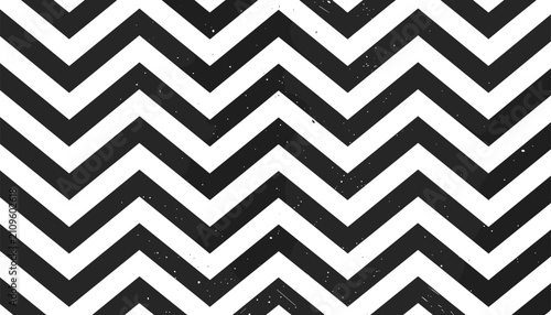 Seamless black and white chevron zig-zag pattern with a subtle distressed grunge texture overlay throughout.