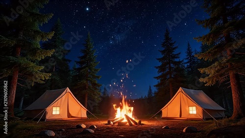 tent at night