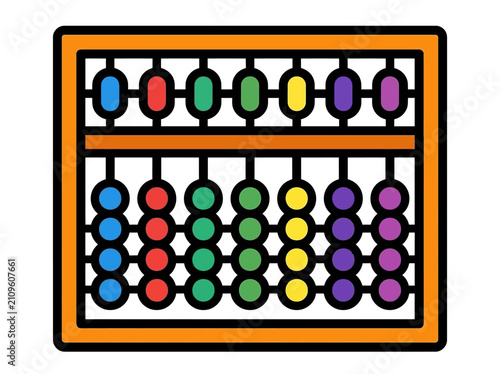 Colorful abacus icon for mathematics and counting
