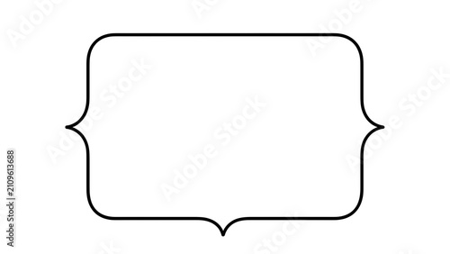 Decorative frame outline on white background.