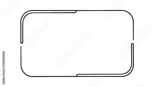 Empty rectangular frame outline white background.