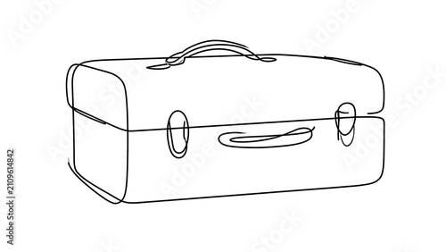 Vintage suitcase illustration on white background.
