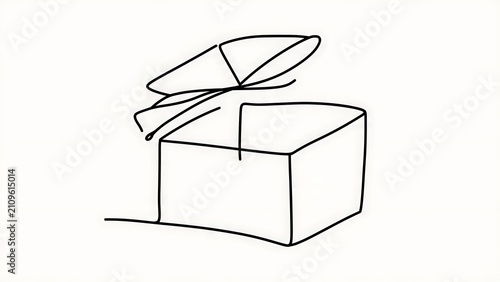 white background gift box with ribbon bow.