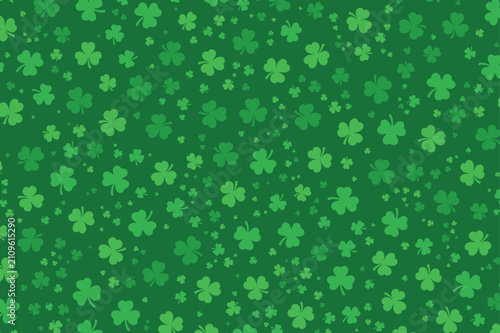 Bild auf Leinwand Green Shamrock Lucky Clover Pattern Background for St Patrick's Day