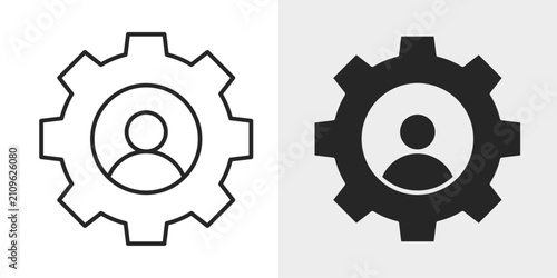 Digital Founder Icon represents entrepreneurship, technology leadership, and startup innovation with an editable outline vector illustration.
