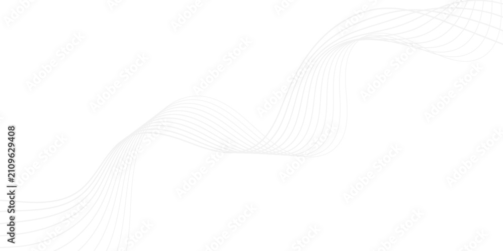 Fototapeta premium Minimalist flowing wave lines on white background for modern abstract graphic design projects and digital art backgrounds.