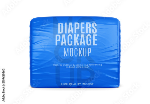 DIiapers Package Mockup for Commercial Branding and Product Advertising