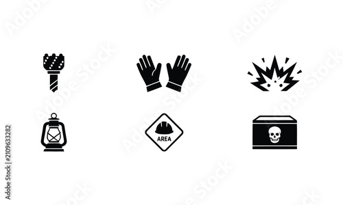Industrial safety work icons