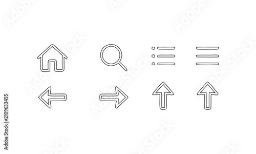 Website navigation UI icons