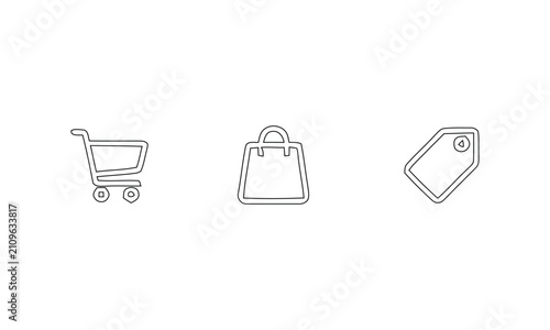 Online shopping retail icons