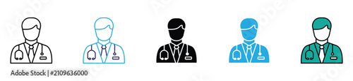 Foto Doctor Icon Set Editable Vector Medical Professional Symbol Collection