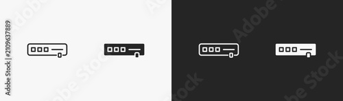 Schilderij op canvas Set of toolbar icon in black and white collection