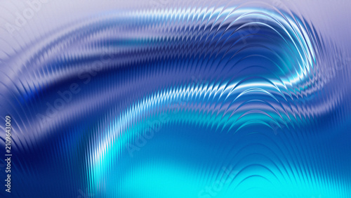 Obraz na plátně Luminous cerulean and deep indigo light waves, forming a rhythmic granulated gla