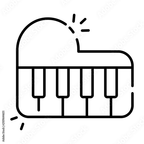Cuadro en lienzo Trendy vector design of piano, musical keyboard