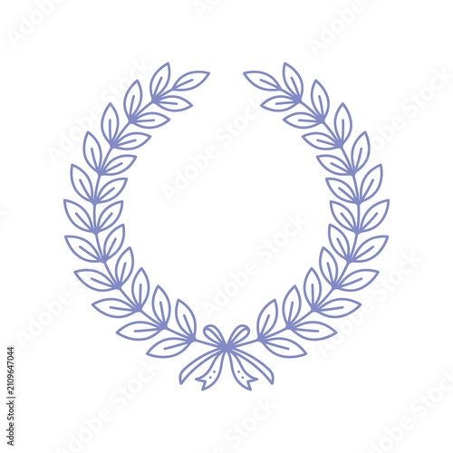 Light purple wreath icon floral circular frame vector illustration