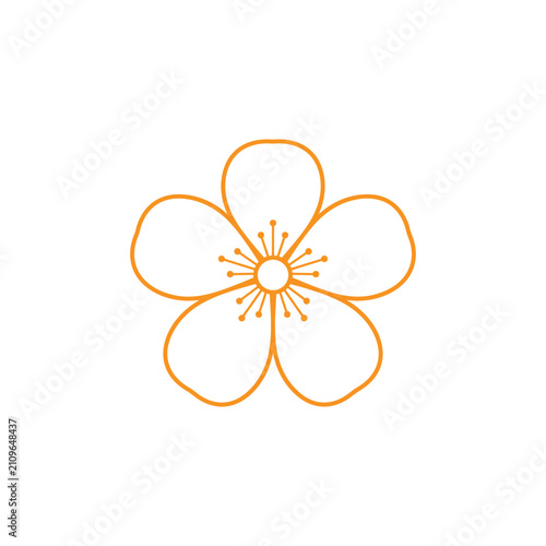 Flower outline icon simple line blossom vector illustration