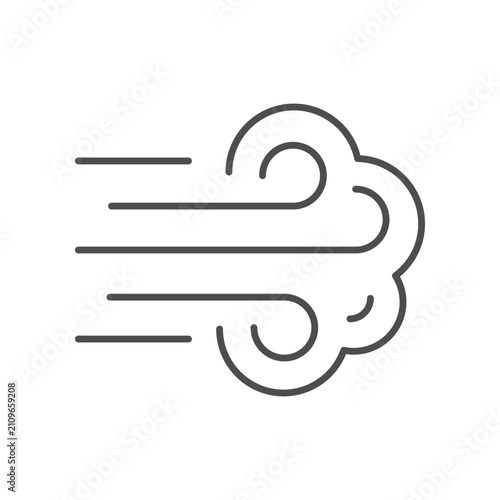 Air gust line outline icon