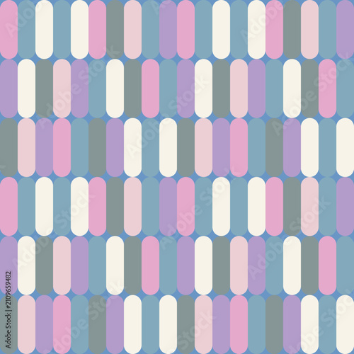Modern minimal stripes and vertical line seamless pattern with trendy retro color palette vector design