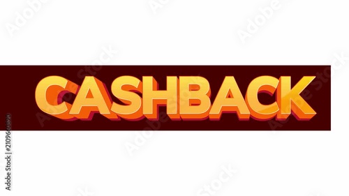 Cashback Animated Promotional Text with Transparent Background