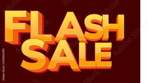 Flash Sale Animated Promotional Text with Transparent Background