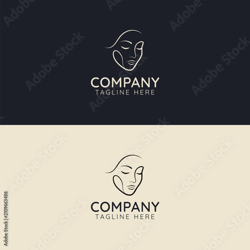 Woman Face Abstract Line Logo Icon