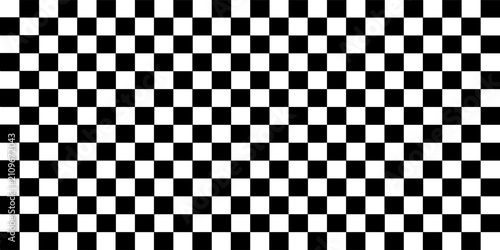Vector checkerboard pattern. Seamless black and white brush stroke background. Checkered print with distress texture. Painted chequered ornament for kids. Childish design