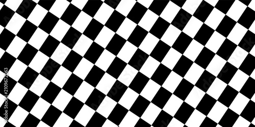 Vector checkerboard pattern. Seamless black and white brush stroke background. Checkered print with distress texture. Painted chequered ornament for kids. Childish design