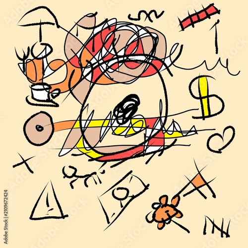 hand drawn vector illustration of an abstract background