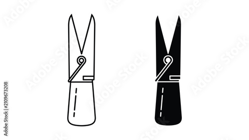 Foto Clothes peg icon set, laundry clip symbol, simple vector illustration isolated o
