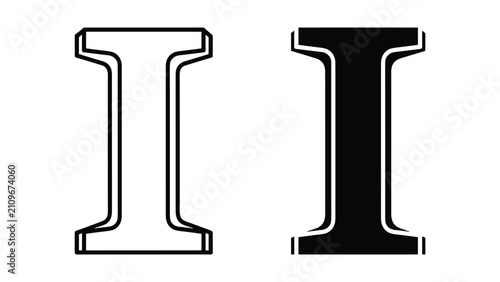 Bild auf Leinwand Ibeam icon, structural steel beam symbol, construction and engineering vector il