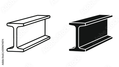 Fotografie Ibeam icon, steel girder symbol, construction material vector illustration