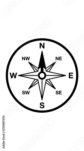 Compass Rose Nautical Navigation Tool Graphic