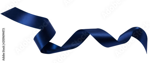 Dark blue ribbon isolated on transparent background