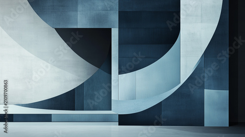 Modern business slide. Geometric background featuring circle and rectangle.