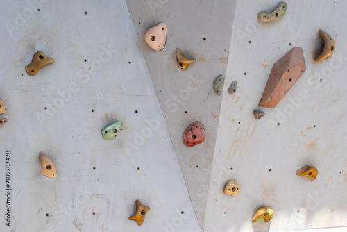 Photos Artificial Climbing Wall Texture with Handholds for Bouldering and Training Faci
