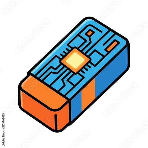 Smart digital eraser with circuit board pattern design