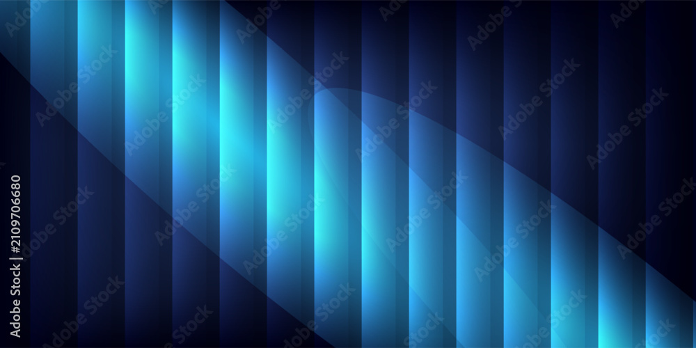 Obraz premium Blue And Navy Gradient Ripple Glass Texture On A Dark Background. A Modern Digital Abstract Design Featuring Smooth Vertical Lines And A Sense Of Dynamic Liquid Motion