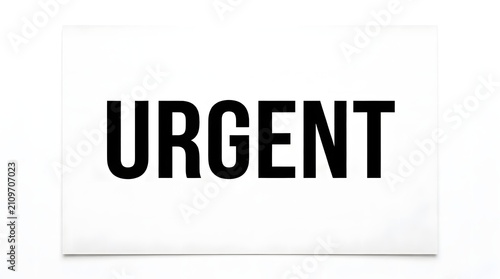 Bold Black Text Urgent on White Background