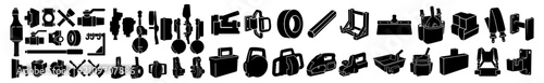 Foto Drywall Banjo Taper Vector Silhouette Bundle - Gypsum Board Taping Tool Icon Pac