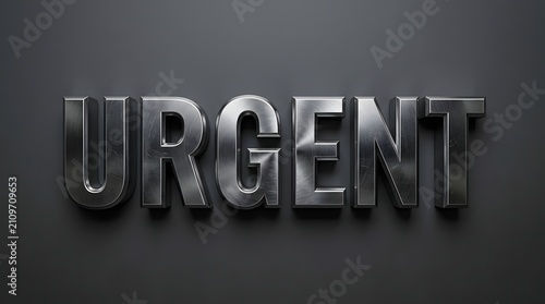 Metallic 3d Text Urgent on Dark Background
