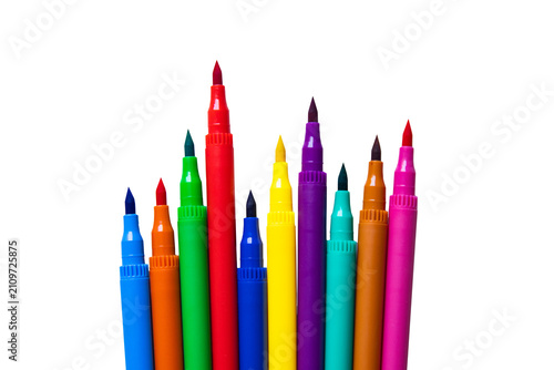 Colored markers for children's drawing and creativity, png