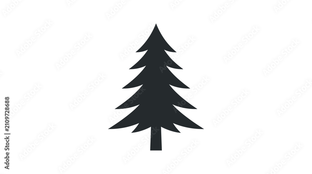 Fototapeta premium Pine Tree Silhouette Vector Illustration