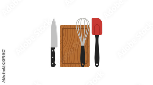 Kitchen Utensils Flat Design Vector