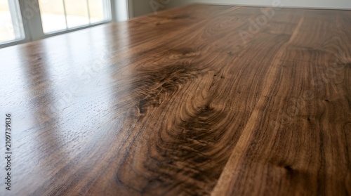 Rich Walnut Wood Grain Tabletop - Natural Texture Detail