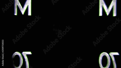 High-resolution glitch transition with animated pixel noise, digital artifacts, RGB displacement, and flickering scan line effects