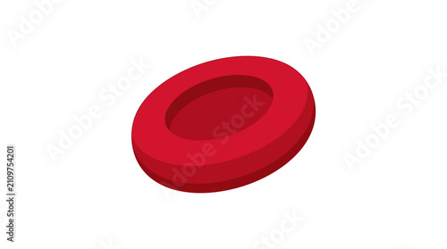 Fotografie Stylized red blood cell illustration for medical and scientific concepts