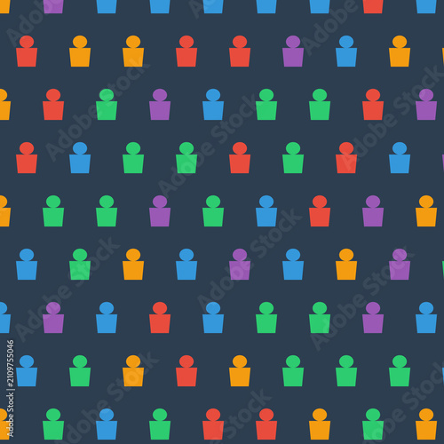 Colorful Minimalist People Icon Pattern Vector Background